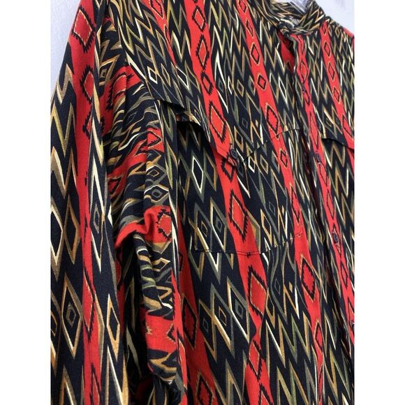 Vtg Panhandle Slim Western Shirt Men's Medium Aztec Southwestern‎ All Over Print - Picture 4 of 12
